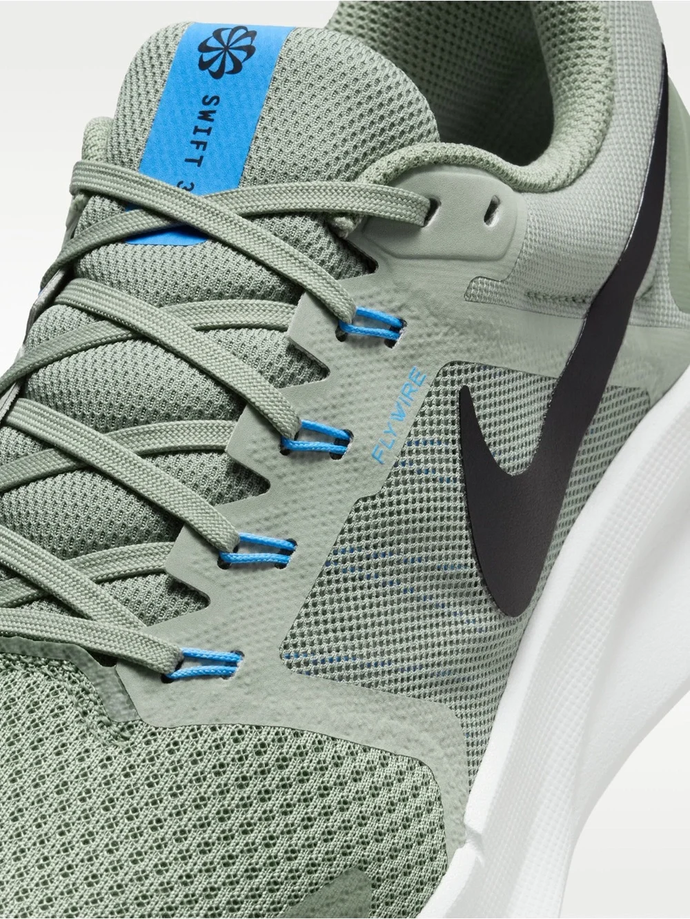 Men’s Nike Run Swift 3 Running Shoes Sneakers Size 11.5 Olive Green / Blue/White